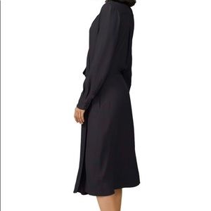 XS/TP Dean Notch Lapel Midi Black Dress
